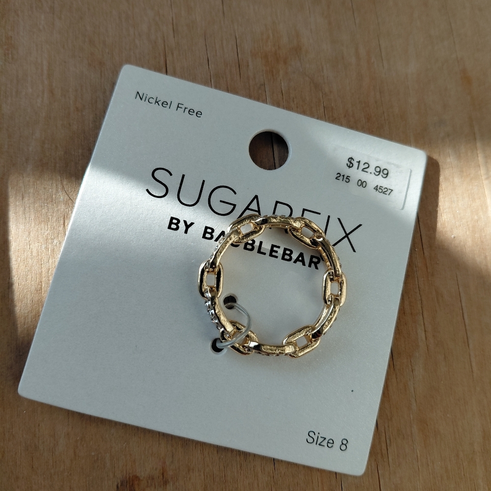 Sugarfix Gold Chain Link Ring NWT Sz 8